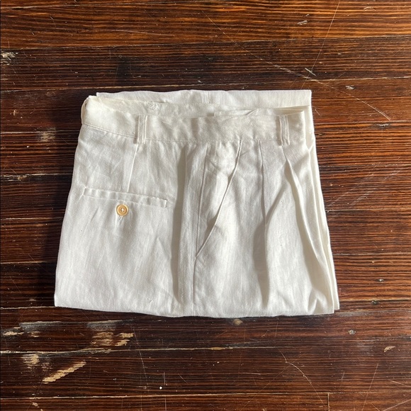 Lauren Ralph Lauren White Linen Trousers Size 8 - Picture 1 of 6